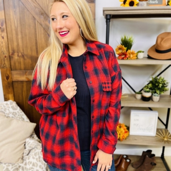 Nwt Boutique plaid shacket - Picture 4 of 5